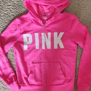 PINK Victoria's Secret Bright Pink  Hoodie Sz. Small